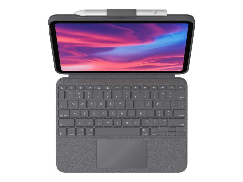 Logitech Combo Touch - Tastatur und Foliohülle - mit Trackpad - hintergrundbeleuchtet - Apple Smart connector - QWERTZ - Deutsch - Oxford Gray - für Apple 10.9-inch iPad (10. Generation) - Image 3