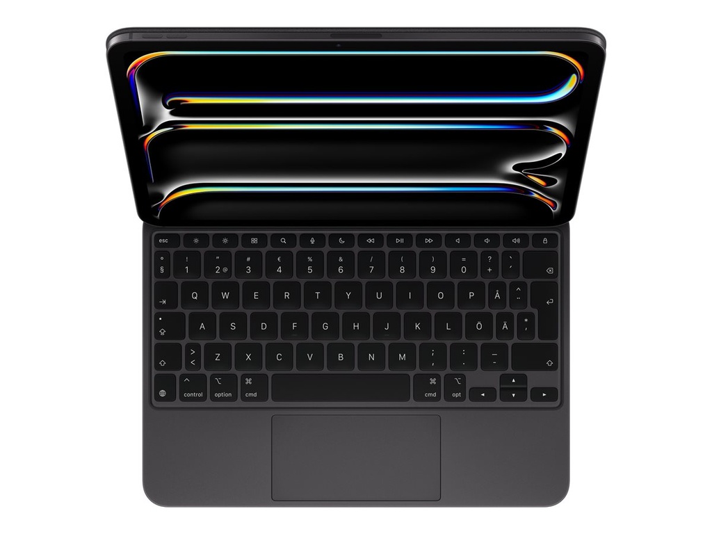 Apple Magic Keyboard - Tastatur und Foliohülle - mit Trackpad - hinterleuchtet - Apple Smart connector - Schwedisch - Schwarz - für 11-inch iPad Pro (M4, M5)