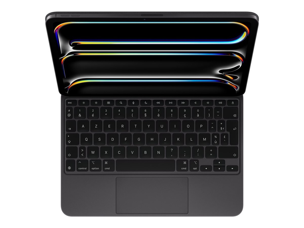 Apple Magic Keyboard - Tastatur und Foliohülle - mit Trackpad - hinterleuchtet - Apple Smart connector - AZERTY - Französisch - Schwarz - für 11-inch iPad Pro (M4, M5)