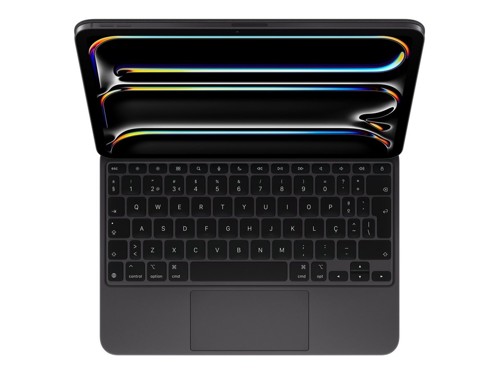Apple Magic Keyboard - Tastatur und Foliohülle - mit Trackpad - hinterleuchtet - Apple Smart connector - QWERTY - Portugiesisch - Schwarz - für 11-inch iPad Pro (M4, M5)