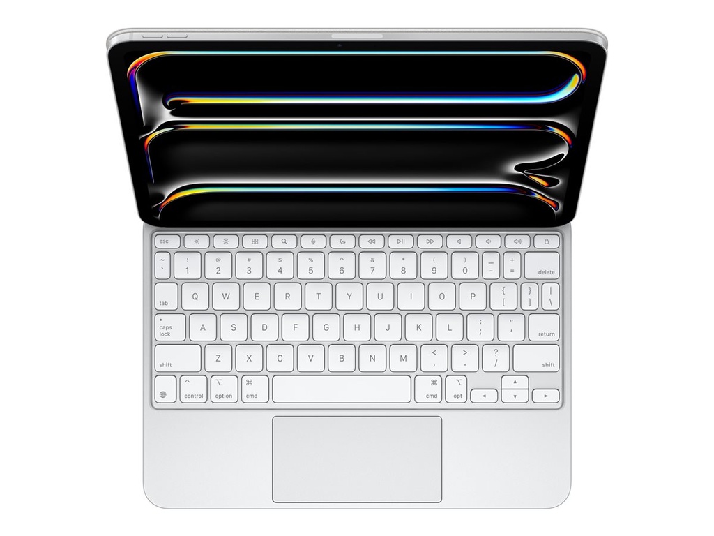 Apple Magic Keyboard - Tastatur und Foliohülle - mit Trackpad - hinterleuchtet - Apple Smart connector - QWERTY - USA - weiß - für 11-inch iPad Pro (M4, M5)
