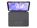 Logitech Combo Touch - Tastatur und Foliohülle - mit Trackpad - hintergrundbeleuchtet - Apple Smart Connector - QWERTZ - Deutsch - Grafit - für Apple 11” iPad Pro (M4)