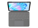 Logitech Combo Touch - Tastatur und Foliohülle - mit Trackpad - hintergrundbeleuchtet - Apple Smart Connector - QWERTZ - Deutsch - Oxford Grau - für Apple 10,9“ iPad Air (5. Generation)
