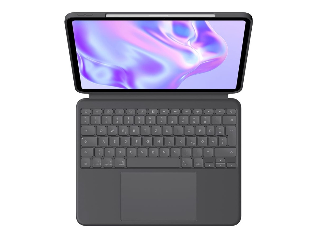 Logitech Combo Touch - Tastatur und Foliohülle - mit Trackpad - hintergrundbeleuchtet - Apple Smart Connector - QWERTZ - Deutsch - Grafit - für Apple 13” iPad Pro (M4)