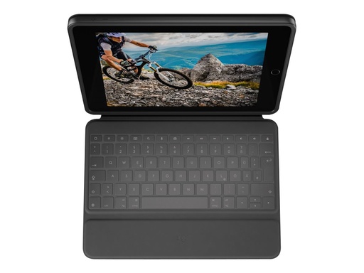 Logitech Rugged Folio - Tastatur und Foliohülle - Apple Smart connector - QWERTZ - Deutsch - Graphite - für Apple 10.9-inch iPad (10. Generation)