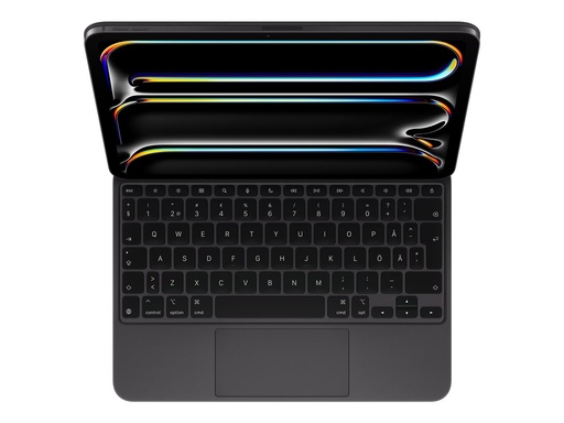 Apple Magic Keyboard - Tastatur und Foliohülle - mit Trackpad - hinterleuchtet - Apple Smart connector - Schwedisch - Schwarz - für 11-inch iPad Pro (M4, M5)