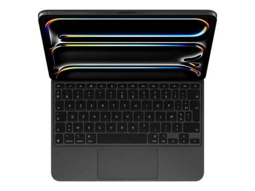 Apple Magic Keyboard - Tastatur und Foliohülle - mit Trackpad - hinterleuchtet - Apple Smart connector - AZERTY - Französisch - Schwarz - für 11-inch iPad Pro (M4, M5)