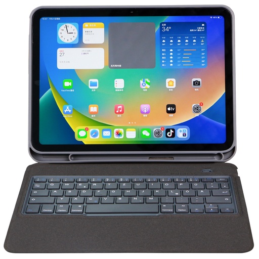 DEQSTER Slim Keyboard 2 iPad 10.9” (10. Gen.) & iPad A16, Bluetooth, DE-Layout, (QWERTZ), Grau